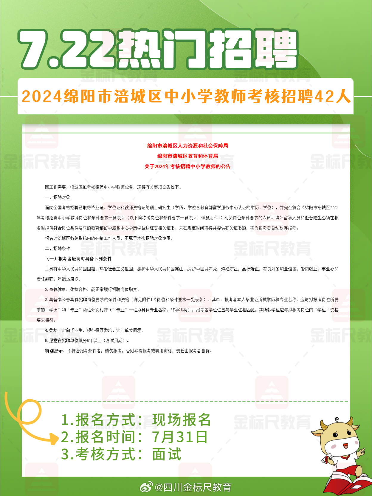 涪城区小学最新招聘信息概览